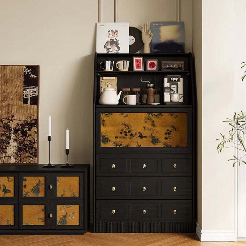 French Muslin Wood 3-Drawer Side Table