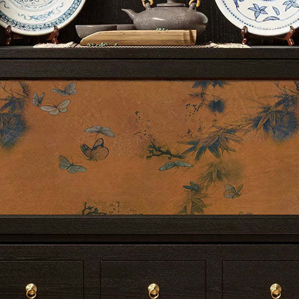French Muslin Wood 3-Drawer Side Table