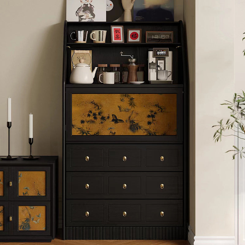 French Muslin Wood 3-Drawer Side Table