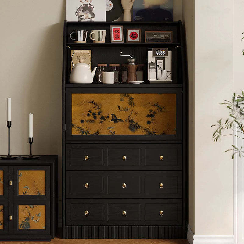 French Muslin Wood 3-Drawer Side Table