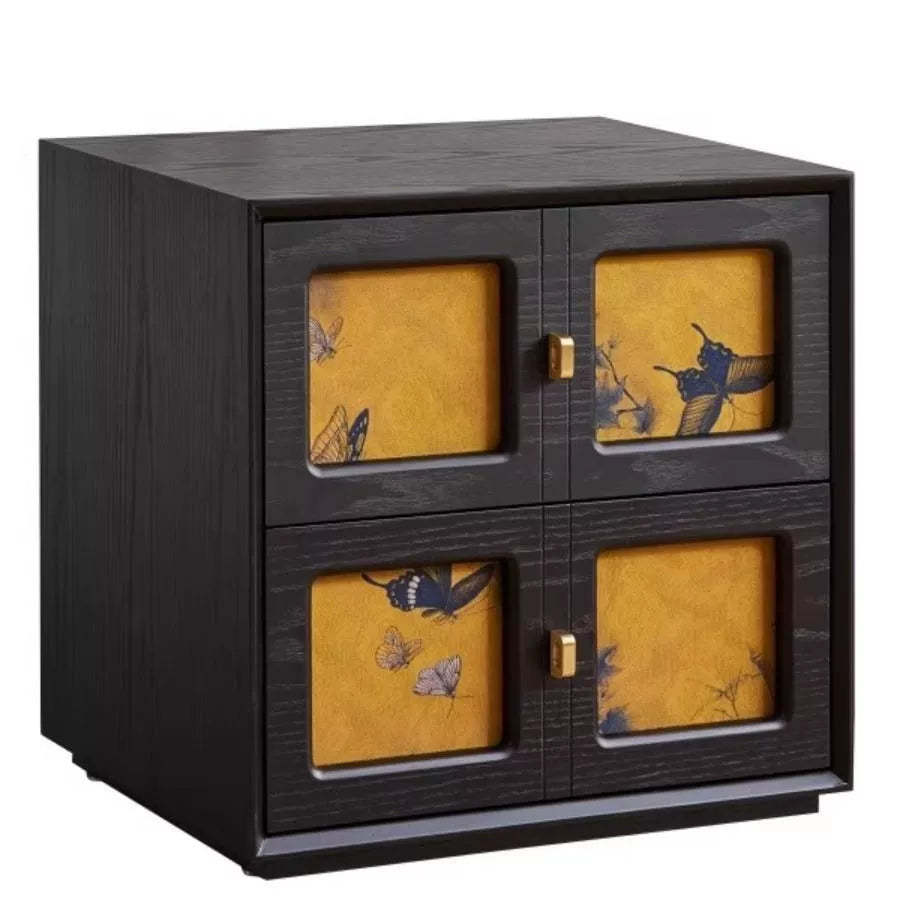 Lighom vintage 2-drawer boxwood walnut nightstands