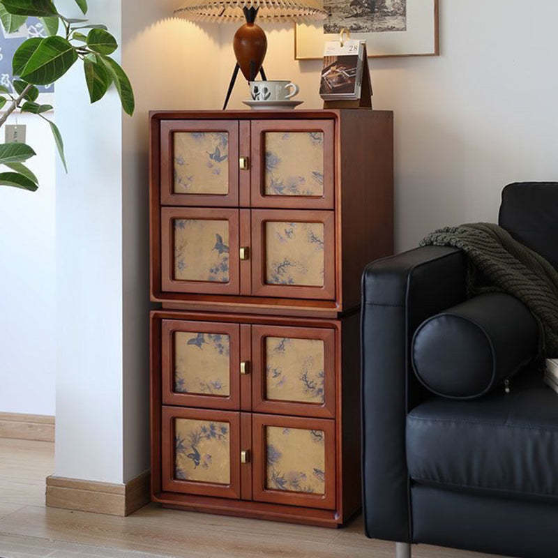 Vintage Handmade Muslin Boxwood Modular 2-Drawer Nightstand