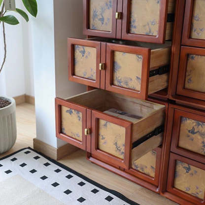 Vintage Handmade Muslin Boxwood Modular 2-Drawer Nightstand