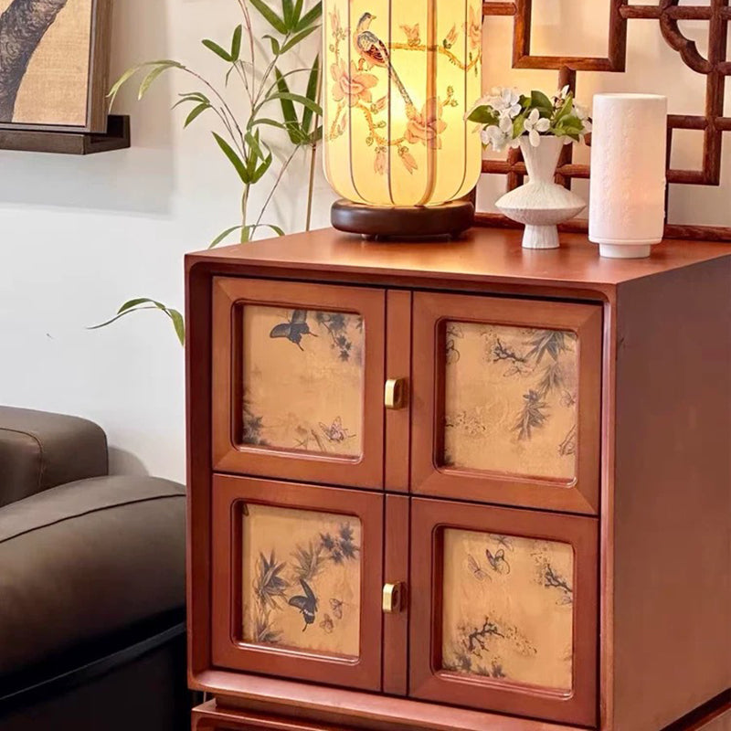 Vintage Handmade Muslin Boxwood Modular 2-Drawer Nightstand