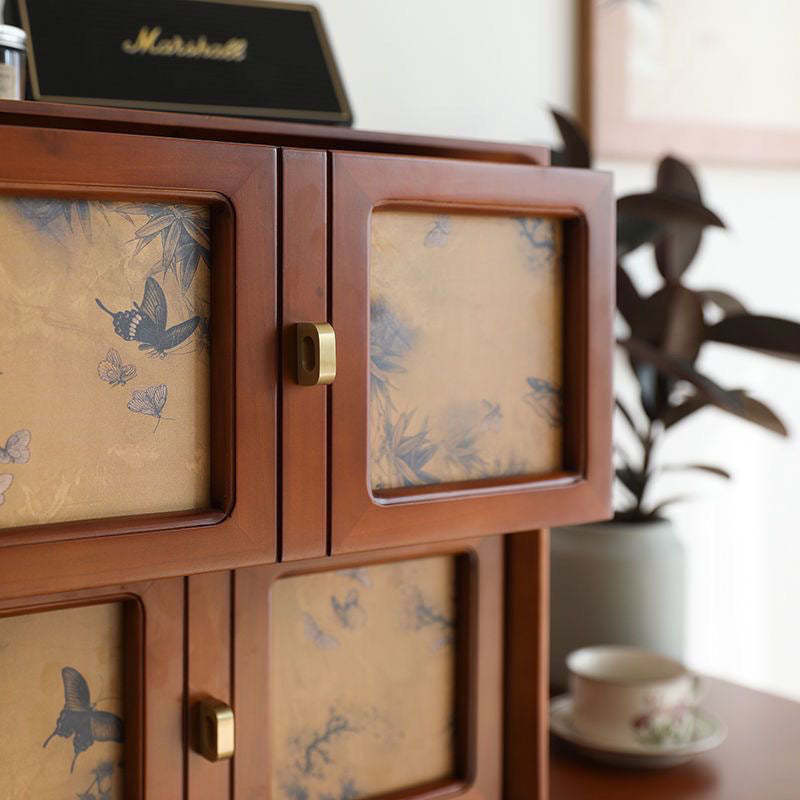 Vintage Handmade Muslin Boxwood Modular 2-Drawer Nightstand