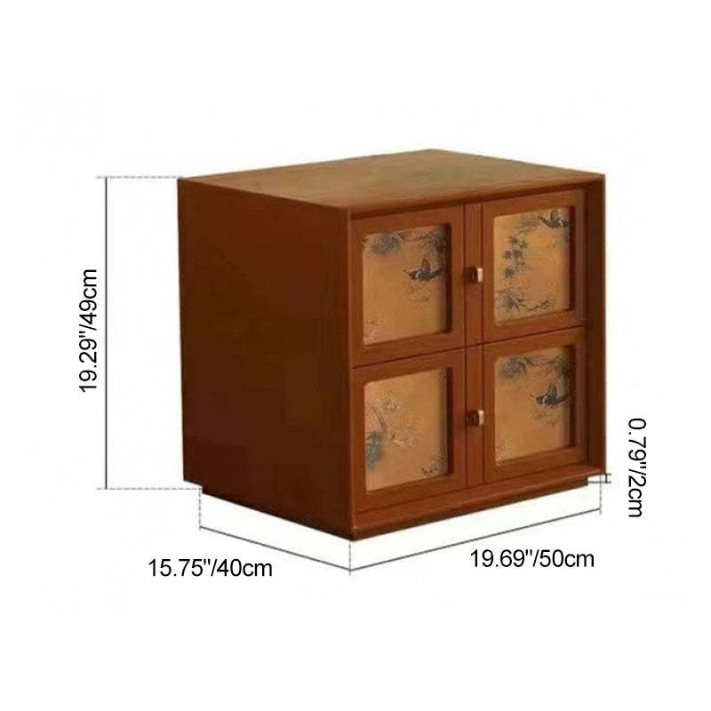 Vintage Handmade Muslin Boxwood Modular 2-Drawer Nightstand