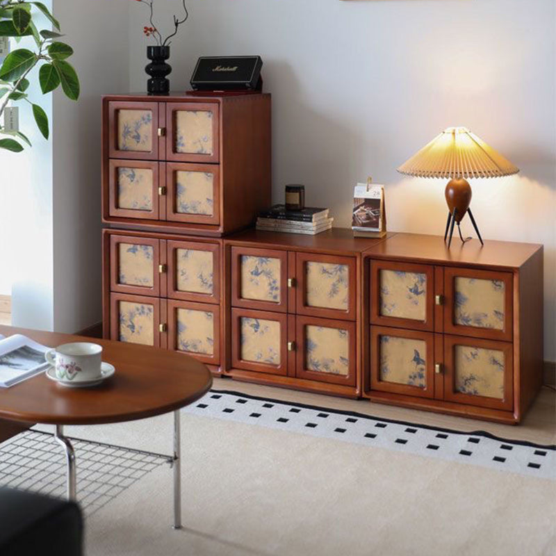 Vintage Handmade Muslin Boxwood Modular 2-Drawer Nightstand