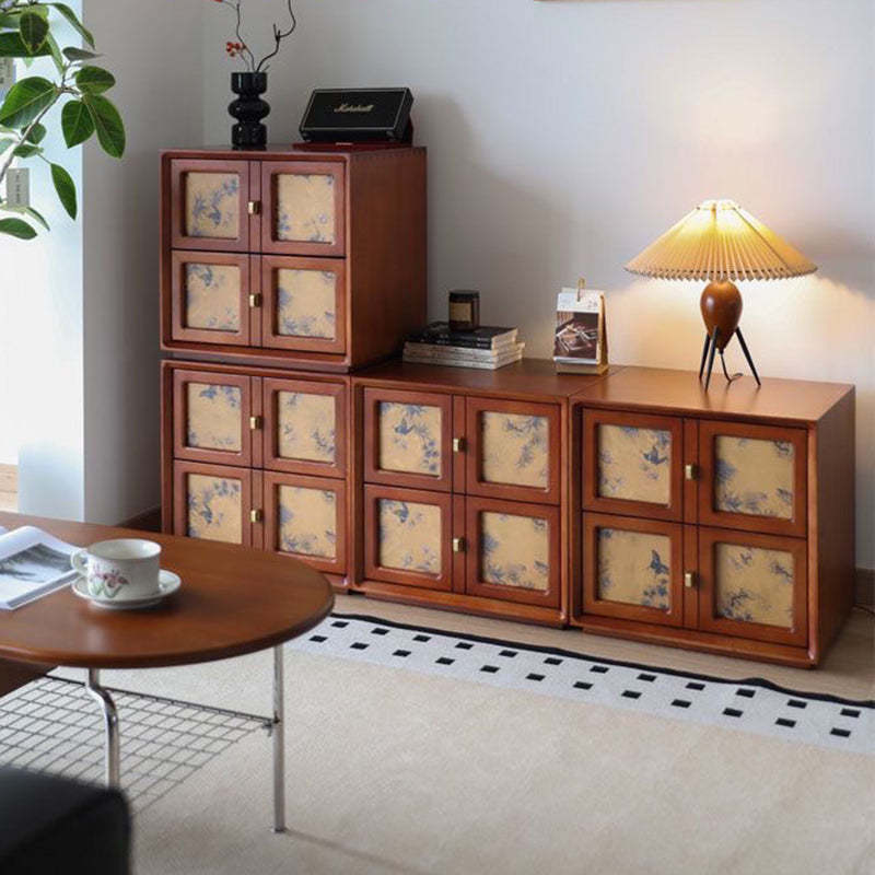 Vintage Handmade Muslin Boxwood Modular 2-Drawer Nightstand