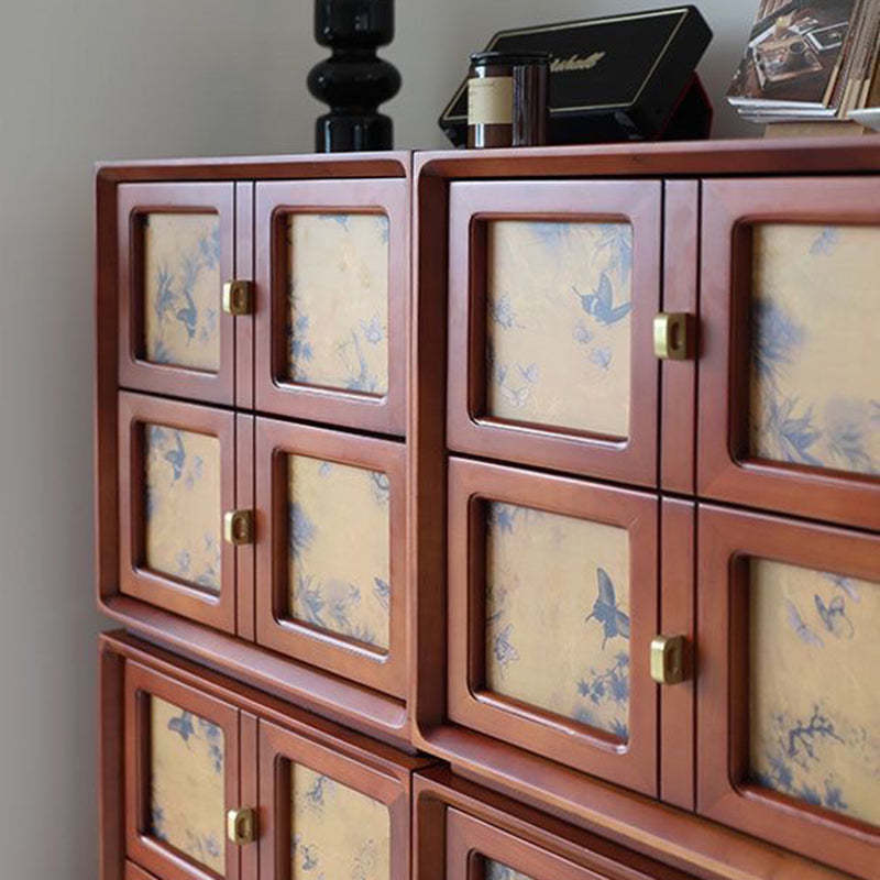 Vintage Handmade Muslin Boxwood Modular 2-Drawer Nightstand