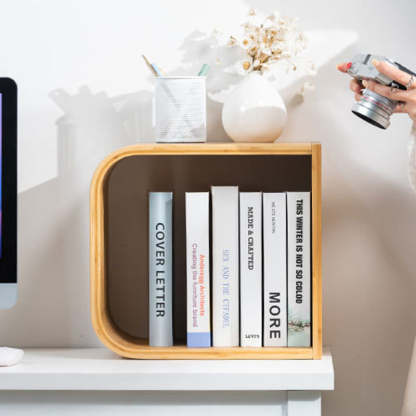 Modern Bamboo S-Shaped 2-5 Tier Bookshelf