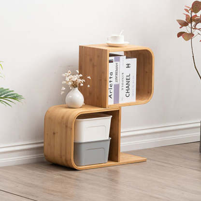 Modern Bamboo S-Shaped 2-5 Tier Bookshelf