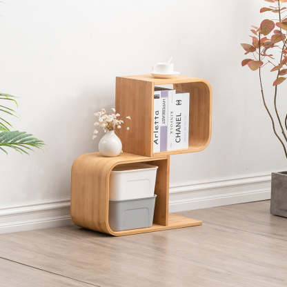 Modern Bamboo S-Shaped 2-5 Tier Bookshelf — 4