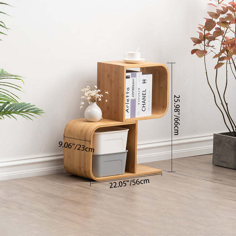Modern Bamboo S-Shaped 2-5 Tier Bookshelf