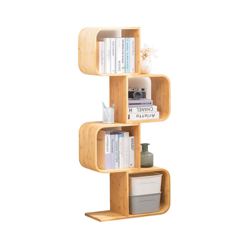 Modern Bamboo S-Shaped 2-5 Tier Bookshelf