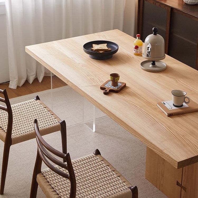 Nordic Ash Pine Acrylic Dining Table for 2/4