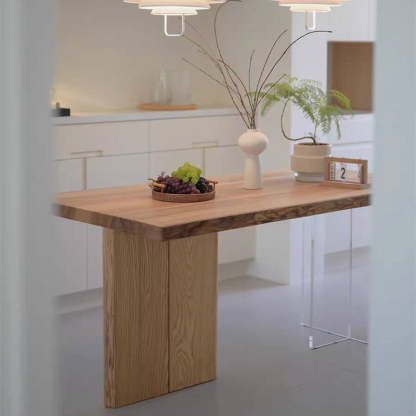 Nordic Ash Pine Acrylic Dining Table for 2/4