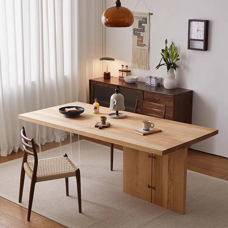Nordic Ash Pine Acrylic Dining Table for 2/4