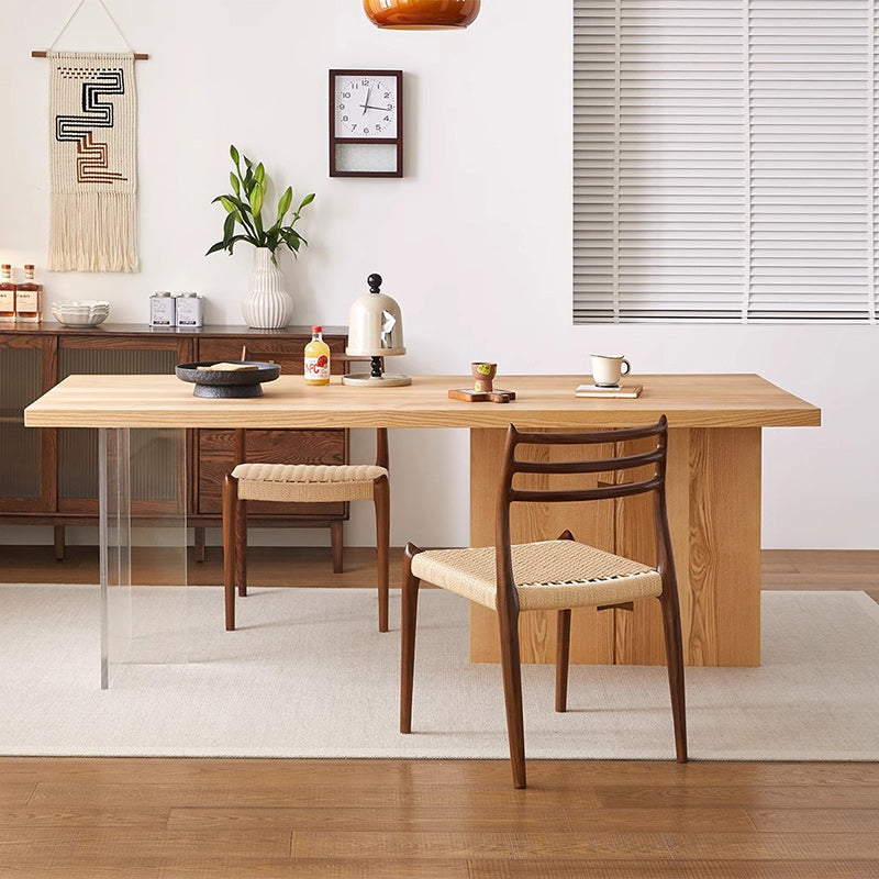 Nordic Ash Pine Acrylic Dining Table for 2/4