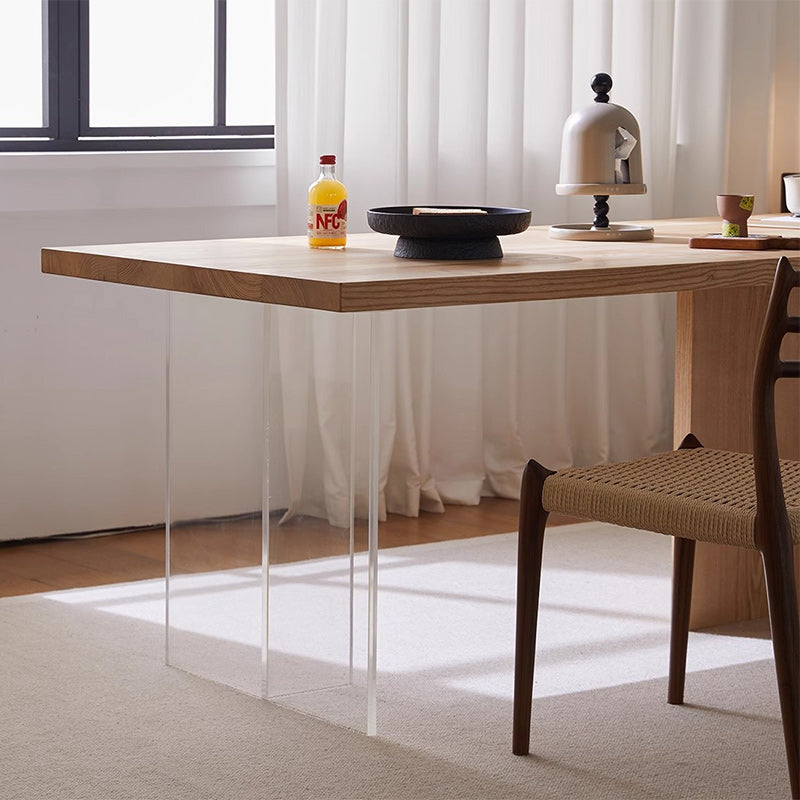 Nordic Ash Pine Acrylic Dining Table for 2/4
