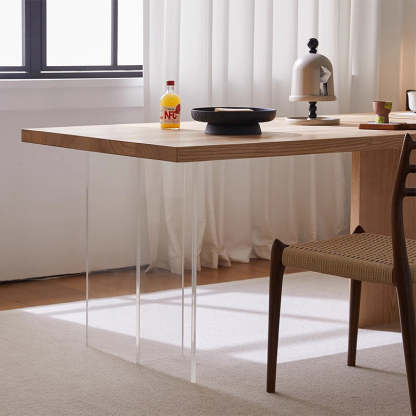 Nordic Ash Pine Acrylic Dining Table for 2/4