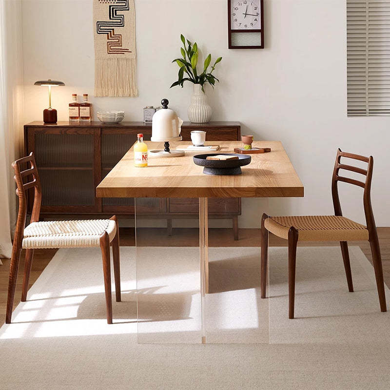 Nordic Ash Pine Acrylic Dining Table for 2/4
