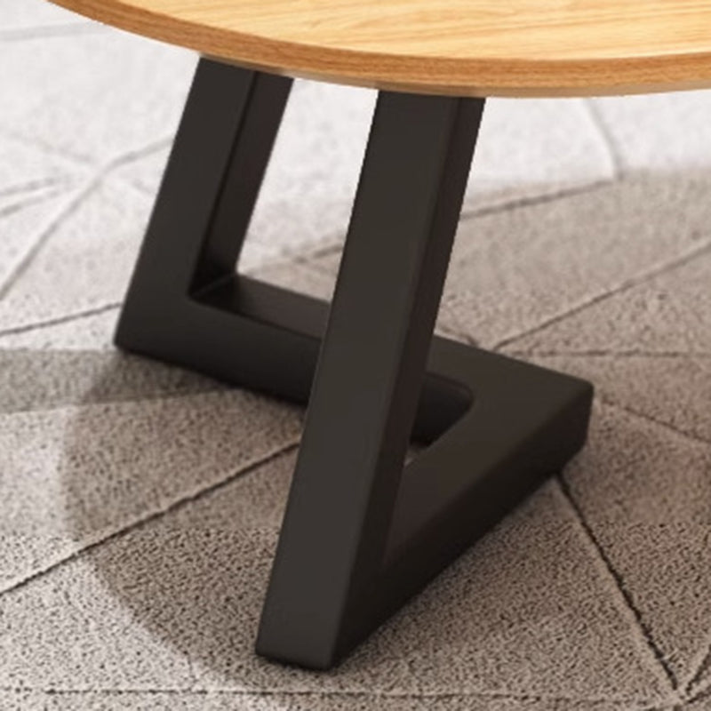 Nordic Wood Iron Oval Tray Coffee Table