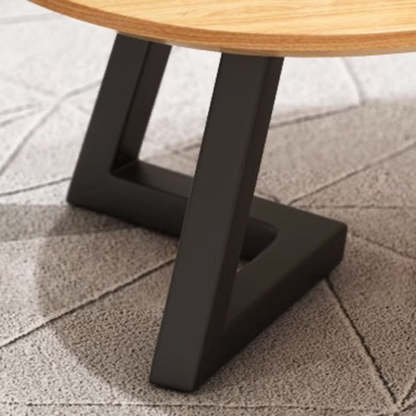 Nordic Wood Iron Oval Tray Coffee Table