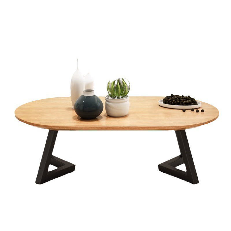 Nordic Wood Iron Oval Tray Coffee Table