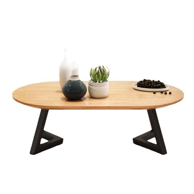 Nordic Wood Iron Oval Tray Coffee Table