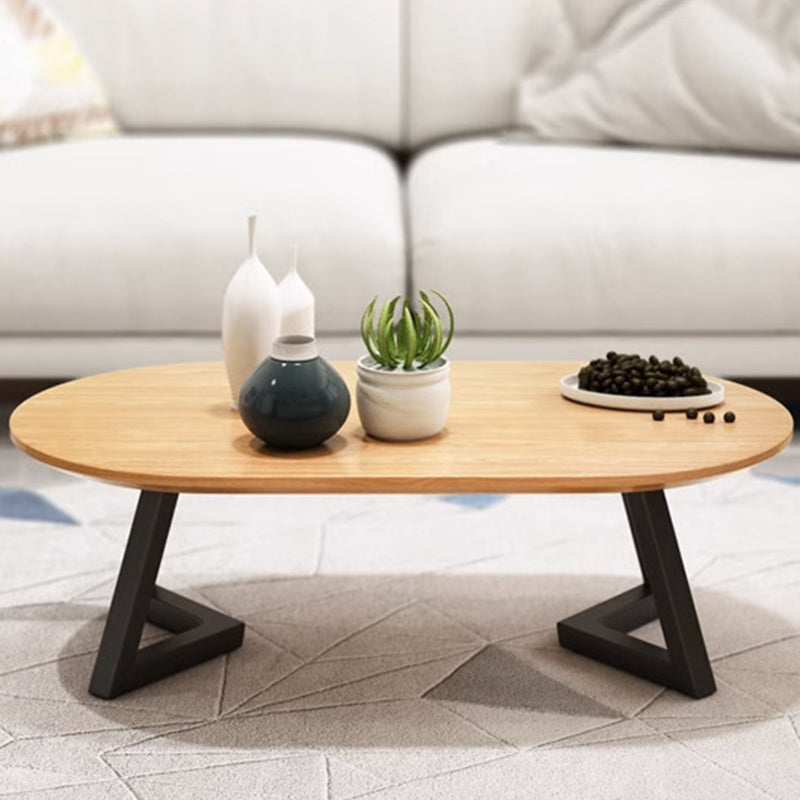 Nordic Wood Iron Oval Tray Coffee Table