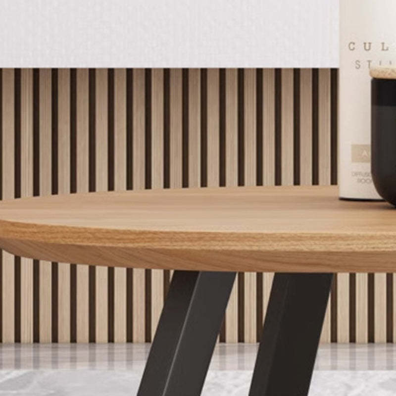 Nordic Wood Iron Oval Tray Coffee Table