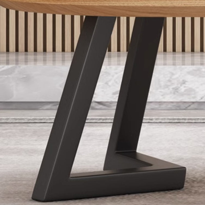 Nordic Wood Iron Oval Tray Coffee Table