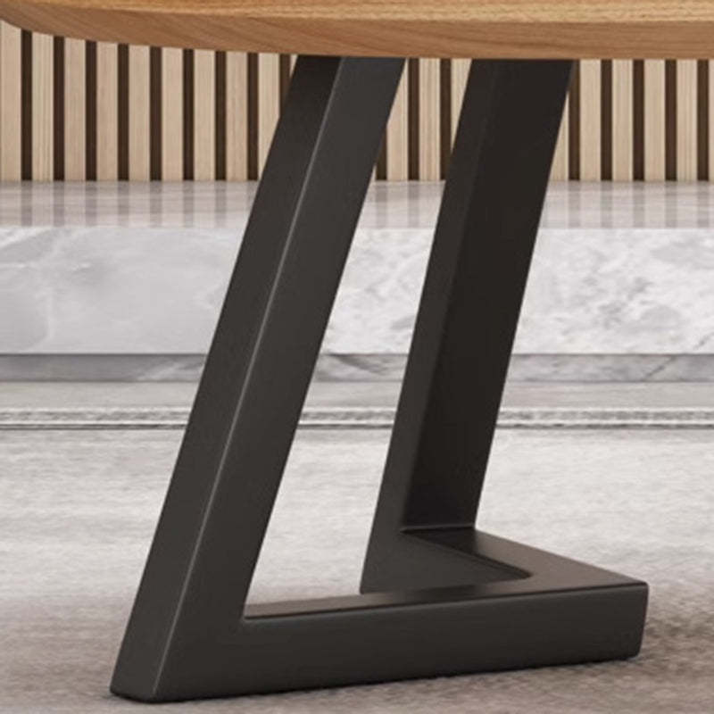 Nordic Wood Iron Oval Tray Coffee Table