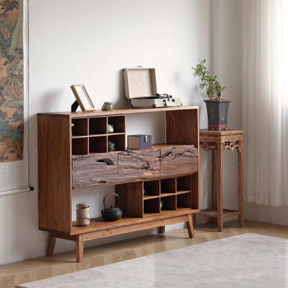 Vintage Camphor Wood 2-Tier Console Table