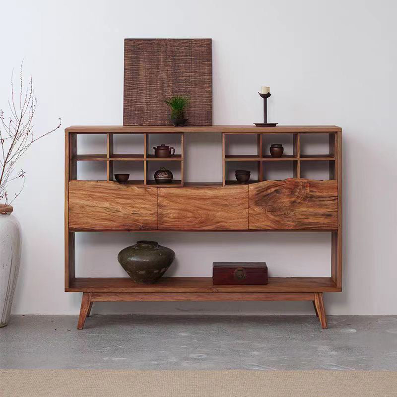 Vintage Camphor Wood 2-Tier Console Table