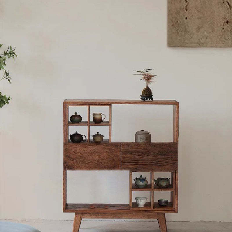 Vintage Camphor Wood 2-Tier Console Table