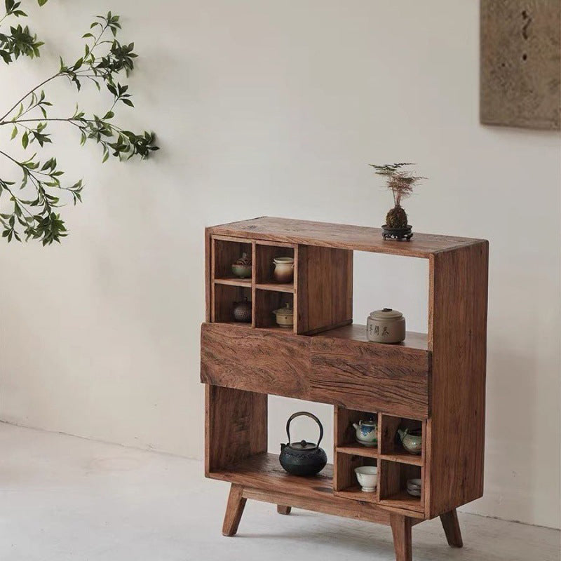 Vintage Camphor Wood 2-Tier Console Table