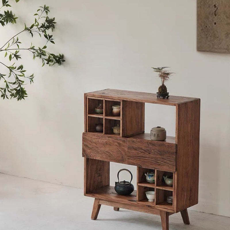 Vintage Camphor Wood 2-Tier Console Table