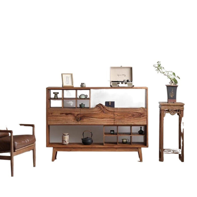 Vintage Camphor Wood 2-Tier Console Table