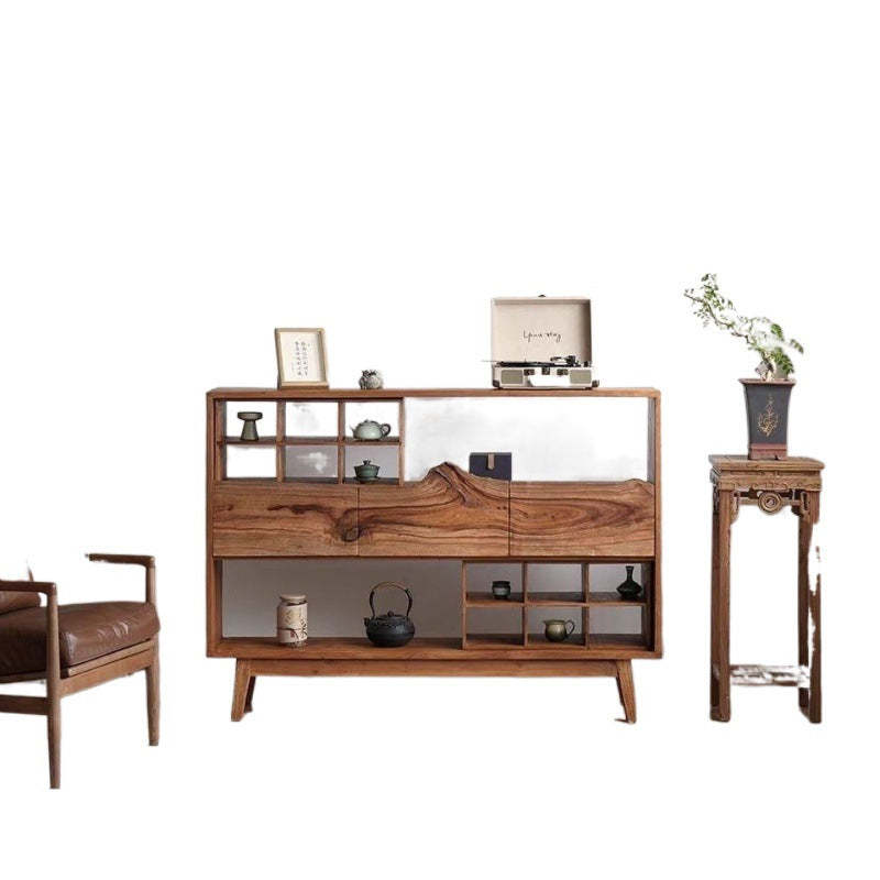 Vintage Camphor Wood 2-Tier Console Table