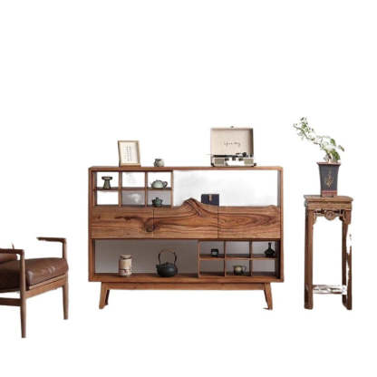 Vintage Camphor Wood 2-Tier Console Table
