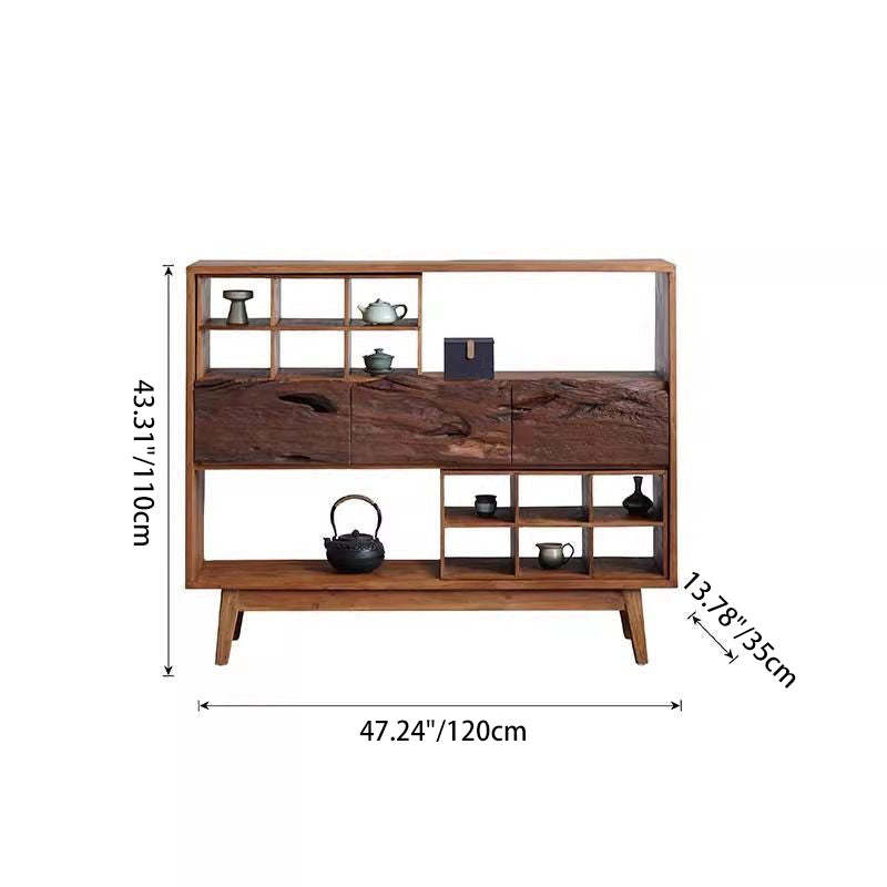 Vintage Camphor Wood 2-Tier Console Table