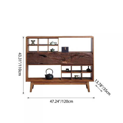 Vintage Camphor Wood 2-Tier Console Table
