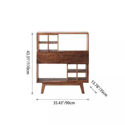 Vintage Camphor Wood 2-Tier Console Table