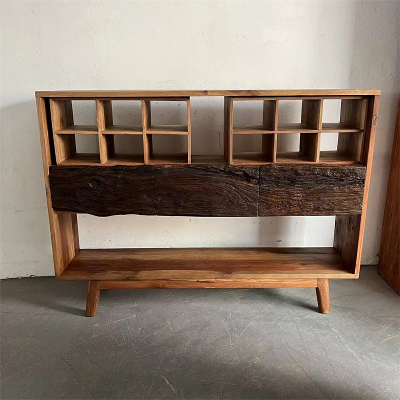 Vintage Camphor Wood 2-Tier Console Table