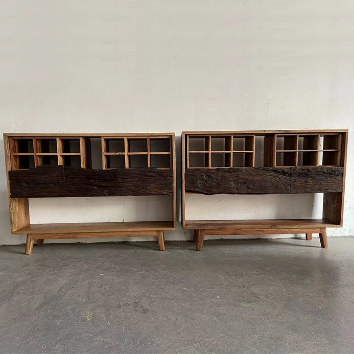 Vintage Camphor Wood 2-Tier Console Table