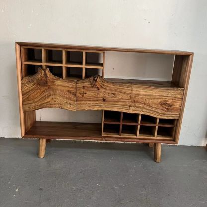 Vintage Camphor Wood 2-Tier Console Table