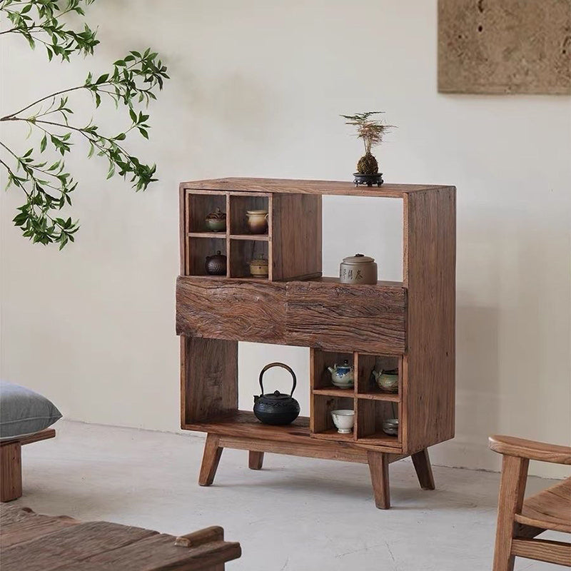 Vintage Camphor Wood 2-Tier Console Table