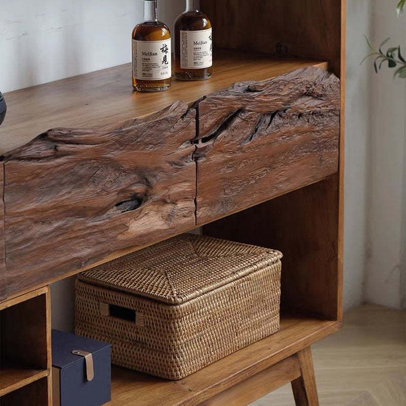 Vintage Camphor Wood 2-Tier Console Table
