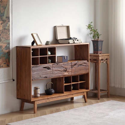 Vintage Camphor Wood 2-Tier Console Table